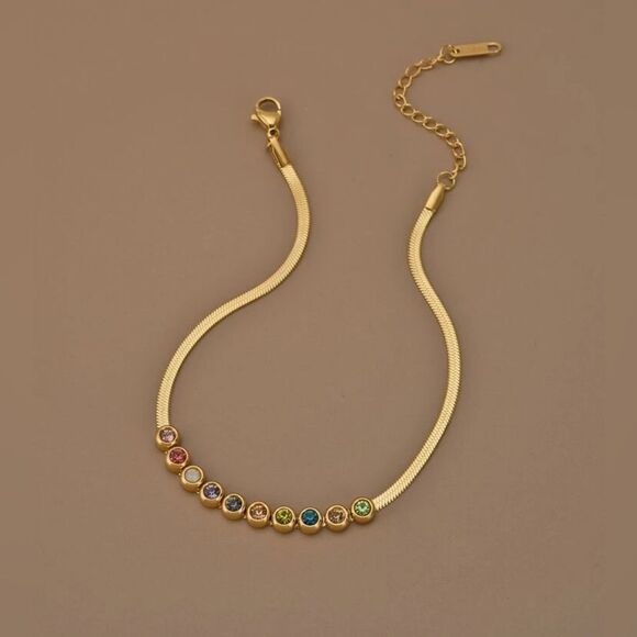 Gemstone anklet #1491 - Picture 1 of 5